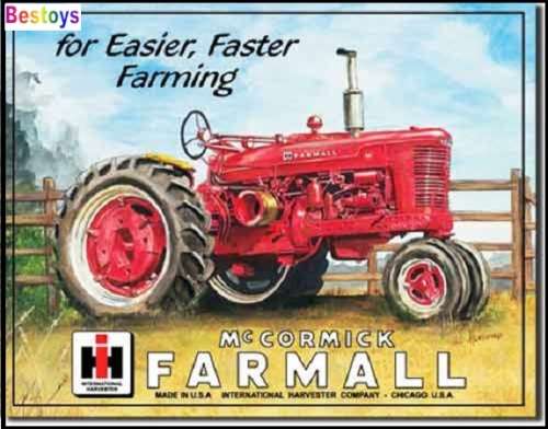 Metal Tin Sign Lithographed Image `IH Farmall McCormick` Tractor 410x320 mm new