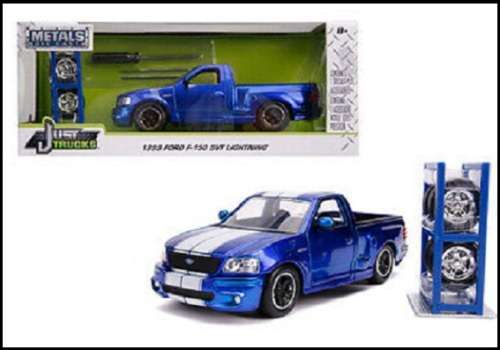JADA Diecast Model Car 31567 Trucks Ford F 150 F150 SVT Lightning Pickup 1999 + Spare Wheels 1/24 sc