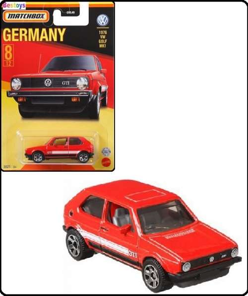 Matchbox Diecast Model Car Germany series VW Volkswagen Golf GTi Mk 1 Mk1 1976 1/64 scale new in pac