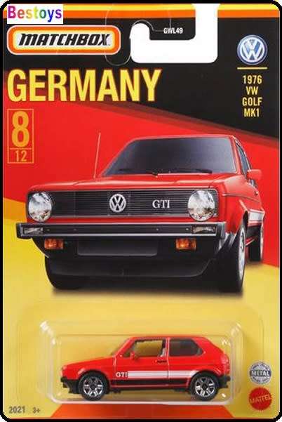 Matchbox Diecast Model Car Germany series VW Volkswagen Golf GTi Mk 1 Mk1 1976 1/64 scale new in pac