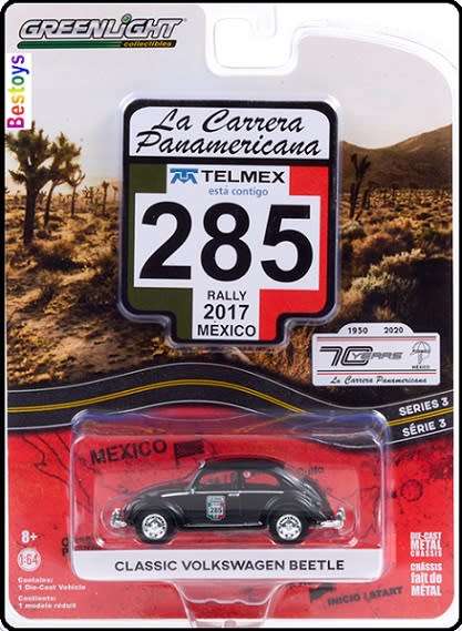 Greenlight Diecast Model Car Rally Mexico 2017 VW Volkswagen Beetle Classic No 285 Motorsport 1/64 s