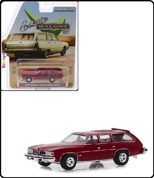 Greenlight Diecast Model Car Estate Wagons Pontiac Grand LeMans Safari 1976 1/64 scale new in pack