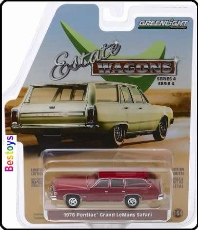 Greenlight Diecast Model Car Estate Wagons Pontiac Grand LeMans Safari 1976 1/64 scale new in pack