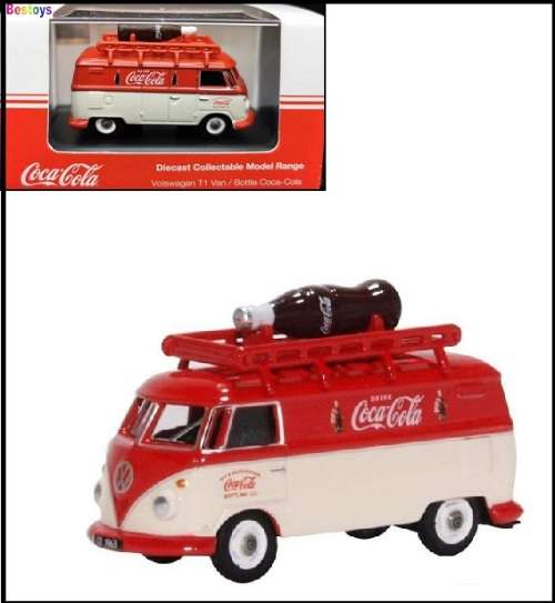 Oxford Diecast Model Car VWS007CC VW Volkswagen Kombi Panelvan T 1 T1 + Coke Bottle "Coca Cola" 1/76