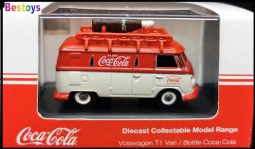 Oxford Diecast Model Car VWS007CC VW Volkswagen Kombi Panelvan T 1 T1 + Coke Bottle "Coca Cola" 1/76