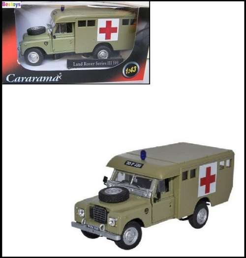 Cararama Hongwell Diecast Model Car Land Rover Series III 3 109 " inch Army Military Ambulance 1/43