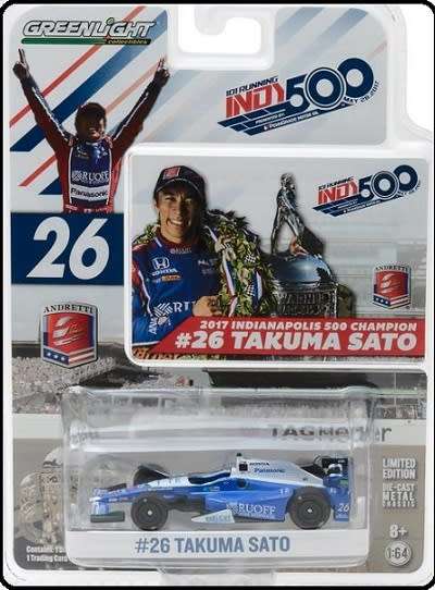 Greenlight Diecast Model Car Indycar Honda Takuma Sato No 26 Motorsport 1/64 scale new in pack