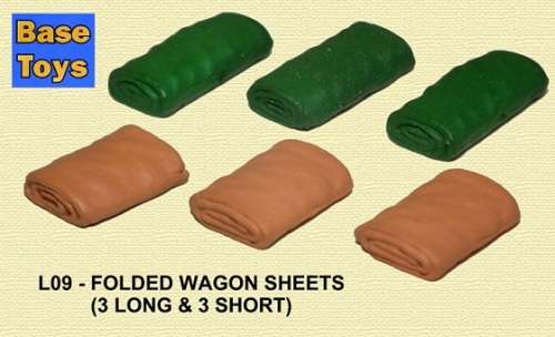 Base Toys B-T L09 Folded Wagon Sheets Trailer Canvas Coverings 1/76 OO railway scale new in pack