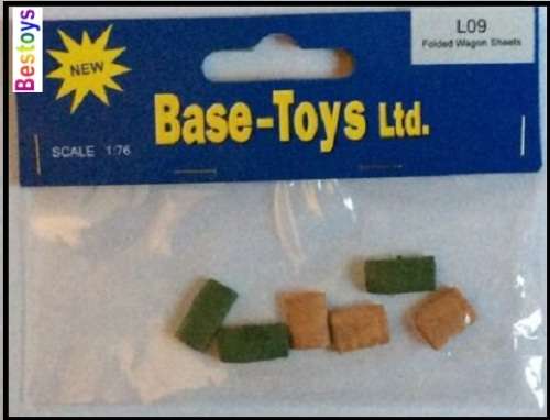 Base Toys B-T L09 Folded Wagon Sheets Trailer Canvas Coverings 1/76 OO railway scale new in pack