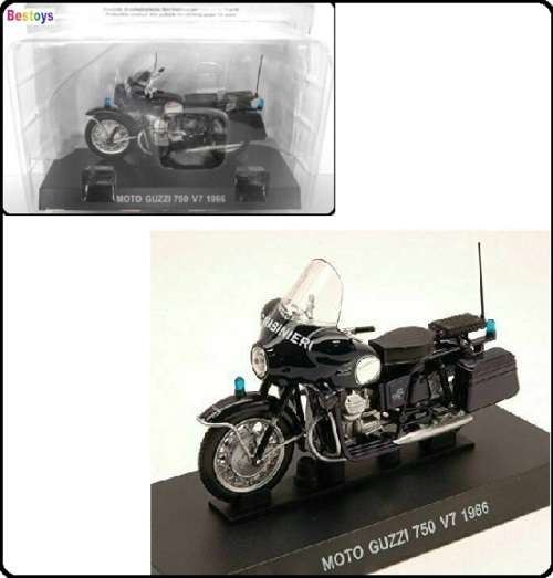 Deagostini Italian Police Diecast Model Collection Motorcycle Bike Moto Guzzi 750 V7 1966 `Carabinie