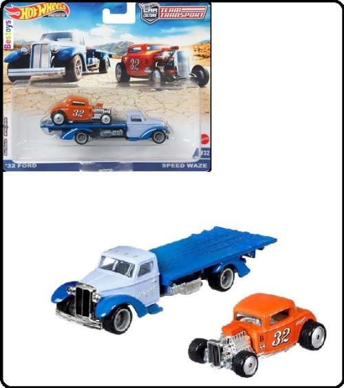 Hot Wheels Car Culture Team Transport Ford 1932 No 32 + Speed Waze Truck