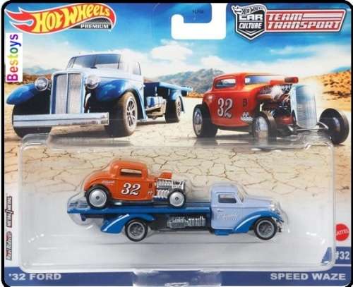 Hot Wheels Car Culture Team Transport Ford 1932 No 32 + Speed Waze Truck