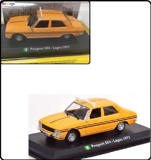 World Taxi Diecast Model Car Collection Peugeot 504 Lagos 1977 1/43 scale