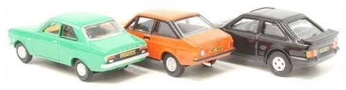 Oxford Diecast Model Car SET70 Ford Escort Mk 1 Mk1 Mk 2 Mk2 XR3i 1/76 OO railway scale new in pack