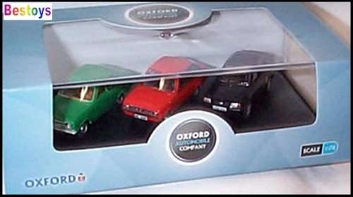 Oxford Diecast Model Car SET70 Ford Escort Mk 1 Mk1 Mk 2 Mk2 XR3i 1/76 OO railway scale new in pack