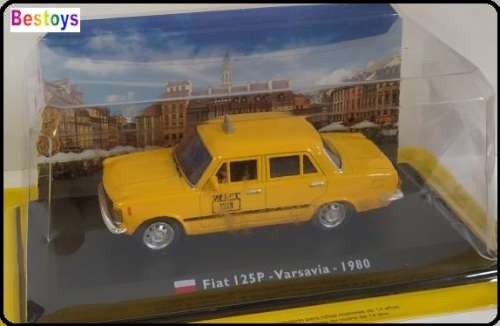 World Taxi Diecast Model Car Collection Fiat 125 P 125P Varsavia Warsaw Poland 1980 1/43 scale