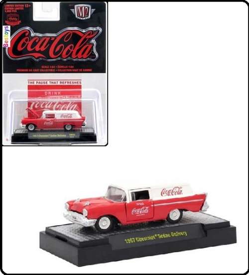 Castline M2 Diecast Model Car Chevy Chevrolet Sedan Delivery 1957 "Coca Cola" 1/64 scale new in pack