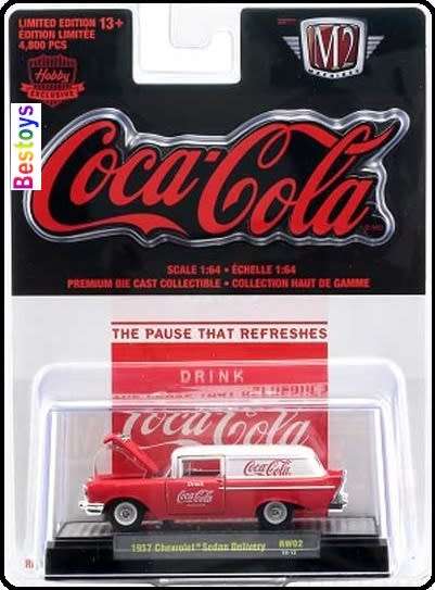 Castline M2 Diecast Model Car Chevy Chevrolet Sedan Delivery 1957 "Coca Cola" 1/64 scale new in pack