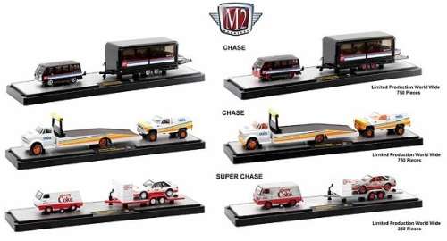 Castline M2 Diecast Model Auto Hauler Ford Econoline 1965 + Mustang GT 1980 + Trailer `Cherry Coke`