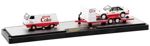 Castline M2 Diecast Model Auto Hauler Ford Econoline 1965 + Mustang GT 1980 + Trailer `Cherry Coke`