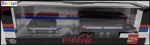 Castline M2 Diecast Model Auto Hauler Dodge A 100 A100 Vision 1964 + Charger HEMI 1966 + Trail "Coca