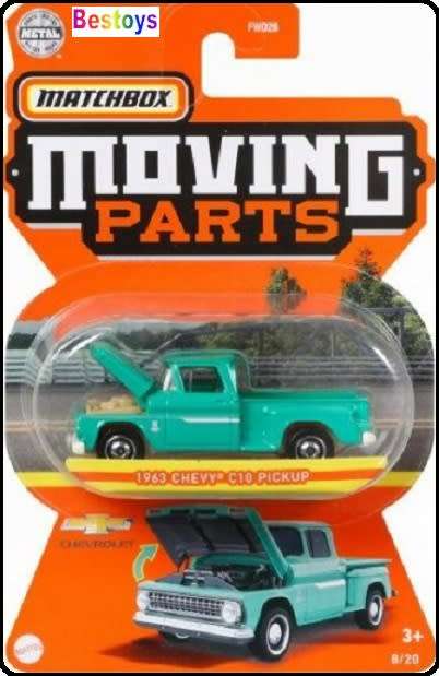 Matchbox Diecast Model Car Moving Parts Chevy Chevrolet C 10 C10 Pickup 1963 1/64 scale new in pack