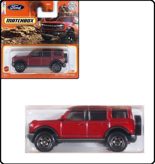 Matchbox Diecast Model Car 2021 21 / 100 Ford Bronco 2021 1/64 scale new in pack