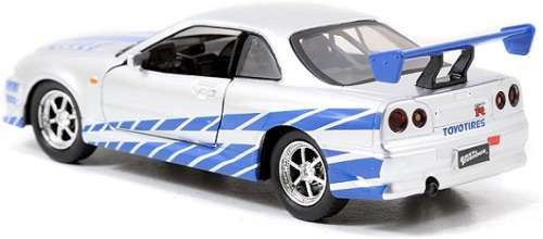 JADA Diecast Model Car Nissan GT-R GTR R34 R 34 Brian Fast & Furious Movie Film TV 1/32 scale new