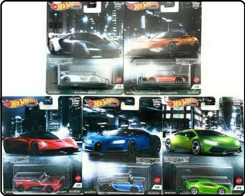 Hot Wheels Hotwheels Diecast Model Car Set Exotic Envy Lamborghini Bugatti McLaren Aston Martin Valh
