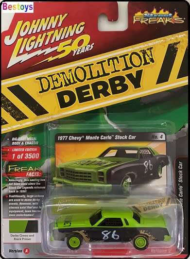 Johnny Lightning Diecast Model Car Street Freaks Chevy Chevrolet Monte Carlo Stock Car 1977 No 86