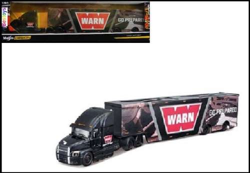 Maisto Diecast Model Truck Design Hauler Series Mack Anthem + Enclosed Trailer `Warn` 1/64 scale new