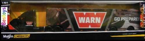 Maisto Diecast Model Truck Design Hauler Series Mack Anthem + Enclosed Trailer `Warn` 1/64 scale new