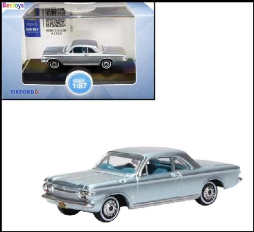 Oxford Diecast Model Car CH63001 Chevy Chevrolet Corvair Coupe 1963 1/87 HO railway scale new in pac