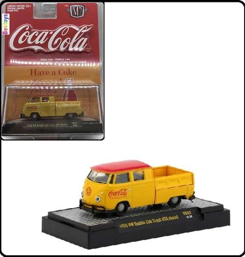 Castline M2 Diecast Model Car VW Volkswagen Kombi Double Cab Pickup 1959 USA "Coca Cola" 1/64 scale