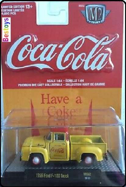Castline M2 Diecast Model Car Ford F 100 F100 Pickup 1956 "Coca Cola" 1/64 scale new in pack
