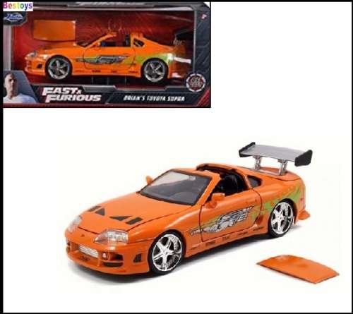 JADA Diecast Model Car 97168 Movie Film TV Fast & Furious Toyota Supra Brian 1/24 scale new in pack
