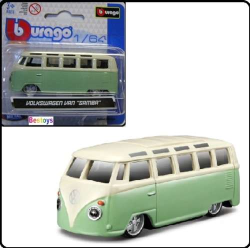 Burago Model Car VW Volkswagen Kombi Samba Bus 1/64 scale