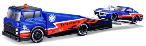 Maisto Elite Transport Ramp Recovery Truck + Chevy Chevrolet Corvette Coupe 1969 "Firestone"