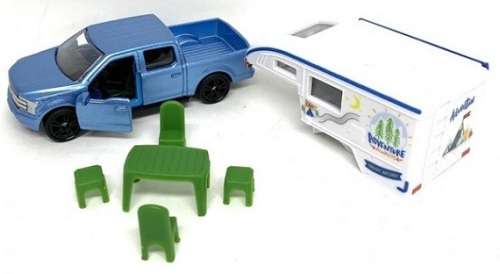 SIKU Diecast Model Car 1693 Ford F 150 F150 Pickup Camper with table and chairs 1/64 scale new