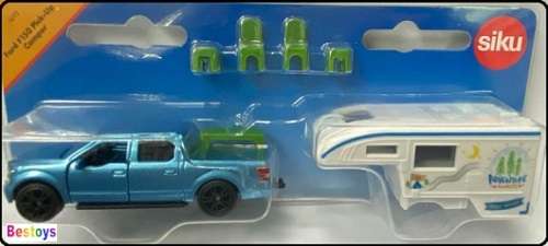 SIKU Diecast Model Car 1693 Ford F 150 F150 Pickup Camper with table and chairs 1/64 scale new