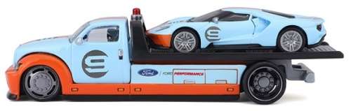 Maisto Elite Transport Flatbed Recovery Truck + Ford GT 2021 Heritage Edition No 9 1/64 scale new