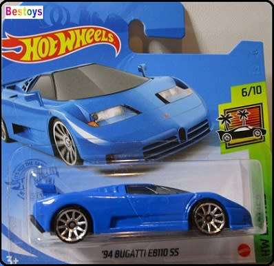 Hotwheels Hot Wheels Diecast Model Car 2021 224 / 250 Bugatti EB 110 EB110 SS 1994 Exotics 1/64 scal