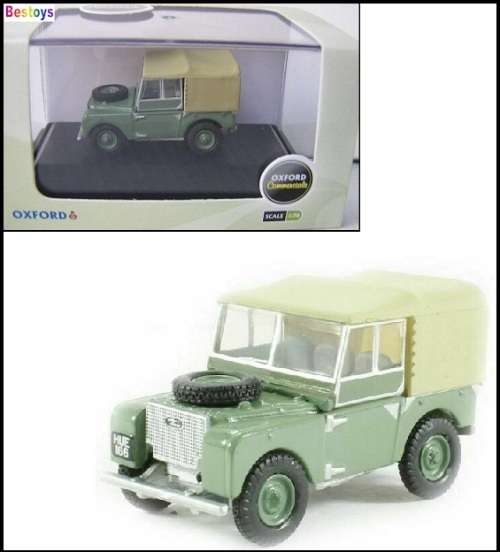 Oxford Diecast Model Car LAN180001 Land Rover Series I 80 inch HUE canvas top 1/76 OO rail scale new