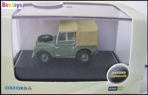 Oxford Diecast Model Car LAN180001 Land Rover Series I 80 inch HUE canvas top 1/76 OO rail scale new