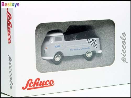 Schuco Piccolo Diecast Model 5635, VW Volkswagen Kombi T 1 T1 Pickup + BMW Motorcycle Bike 1/90 scal