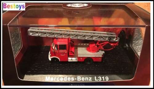 Diecast Model Fire Engine Truck Collection Mercedes Benz L 319 L319 Extending Ladder 1/72 OO railway