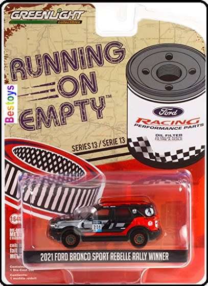 Greenlight Diecast Model Car Running on Empty Ford Bronco Sport 2021 Rebelle Rally Winner Motorsport