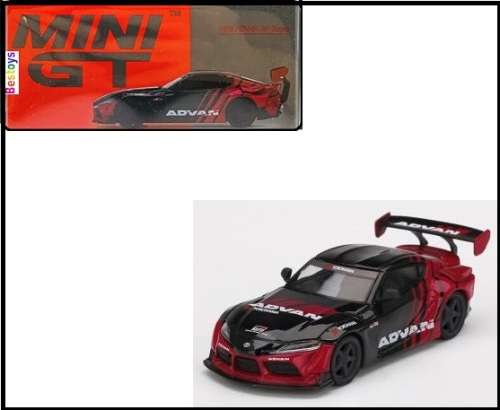 TSM Mini GT Diecast Model Car No 206 Toyota GR Supra Hong Kong Auto Show "Advan" 1/64 scale new