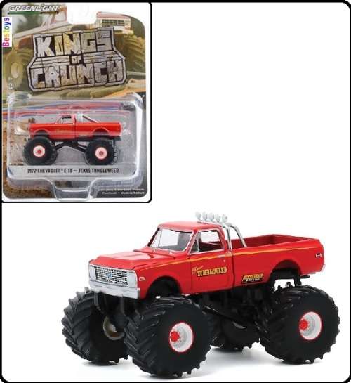 Greenlight Diecast Model Car Kings of Crunch Monster Truck Chevy Chevrolet C 10 C10 1972 Texas Tumbl
