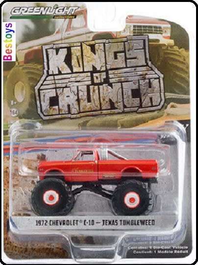 Greenlight Diecast Model Car Kings of Crunch Monster Truck Chevy Chevrolet C 10 C10 1972 Texas Tumbl